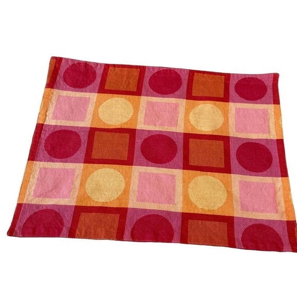 Crate & Barrel Metro Bright 8 Placemats 5 Napkins Red Multi - Picture 3 of 10